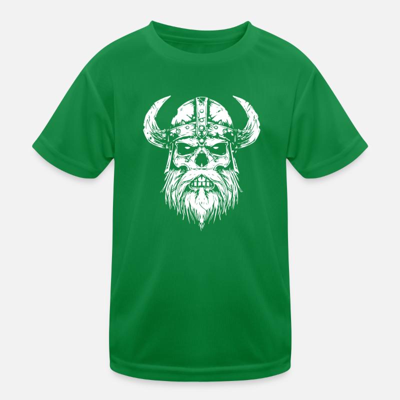 Wikinger Schädel mit Hörnern Kinder Funktions-T-Shirt