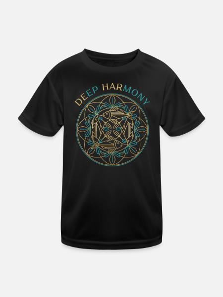 Deep Harmony Mandala - Kids Functional T-Shirt - black - Front