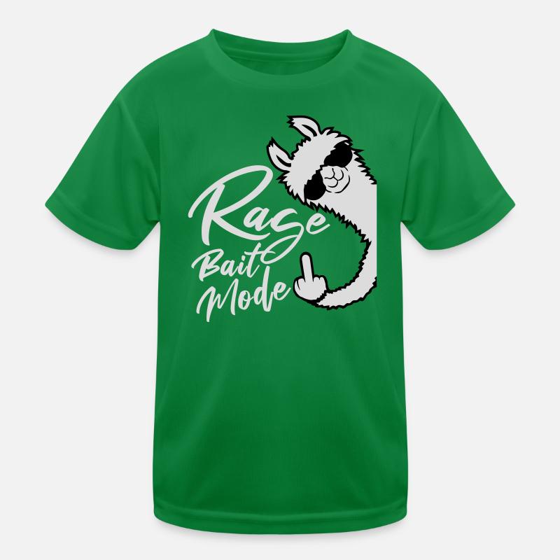 Rage Bait Llama Alpaca Sunglasses Middle Finger Kids Functional T-Shirt