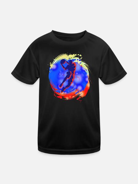 Basketball - Kinder Funktions-T-Shirt - Schwarz