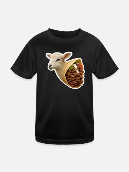 Fleischkonsum | Döner Lamm - Kinder Funktions-T-Shirt - Schwarz - Vorne