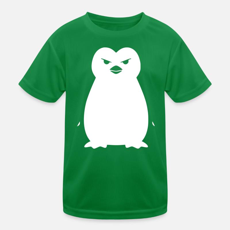 Pinguin Stencil: Boldes Grunge-Statement Kinder Funktions-T-Shirt