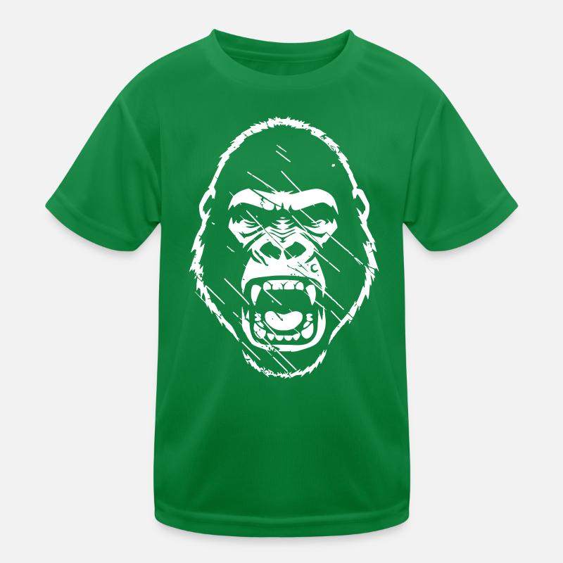 Furious Gorilla Stenchil Grunge vector_path130 T-shirt sport Enfant