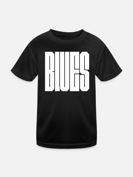 Blues bold logo design - Kids Functional T-Shirt - black - Front