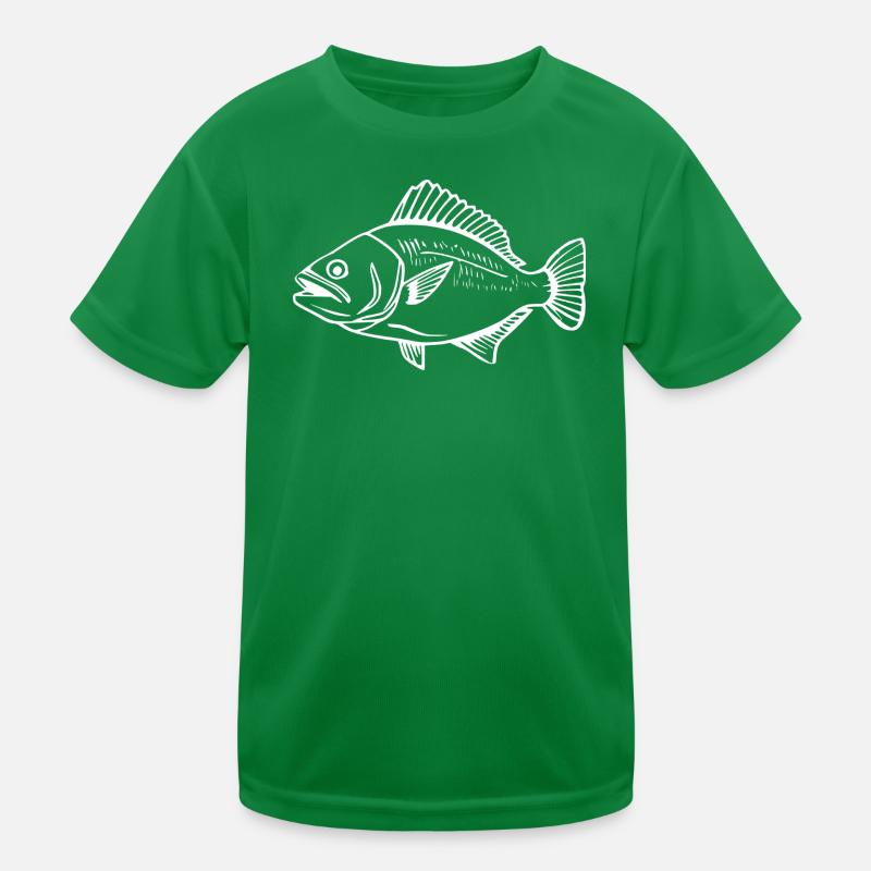 Fisch Karpfen Angler T-shirt Geschenk Angler Kinder Funktions-T-Shirt