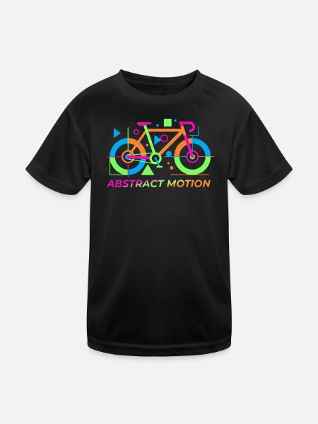 Neon Abstract Bicycle Motion - Kids Functional T-Shirt - black - Front