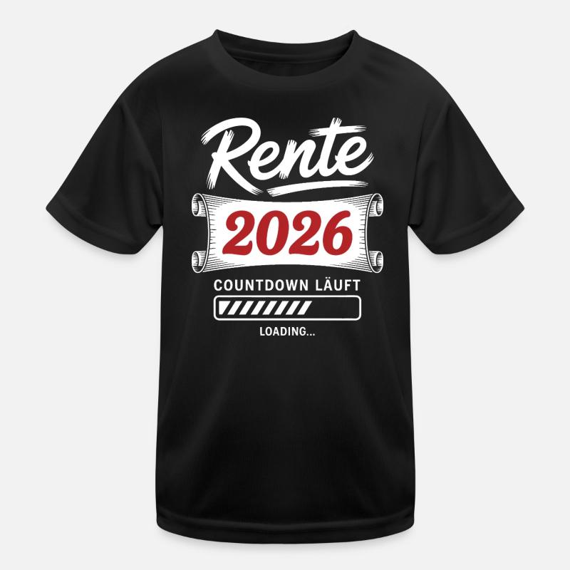 Rente 2026 Countdown Läuft Kinder Funktions-T-Shirt