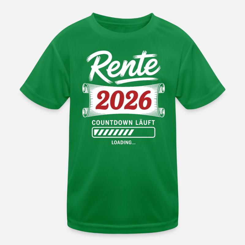 Rente 2026 Countdown Läuft Kinder Funktions-T-Shirt
