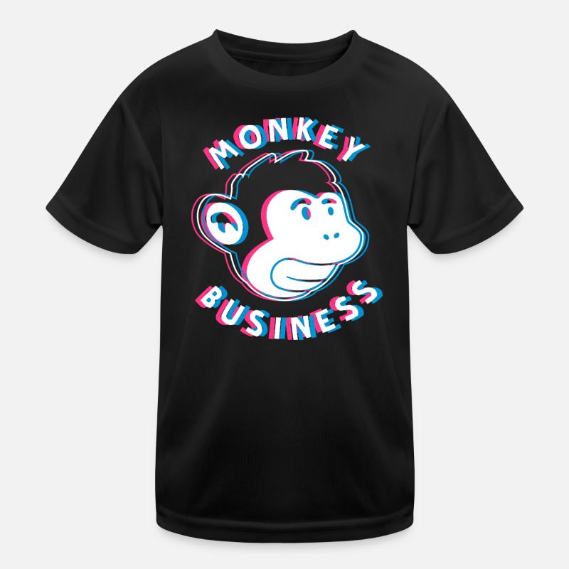 Monkey Business 3D - Affe Graffiti Urban Art Kinder Funktions-T-Shirt