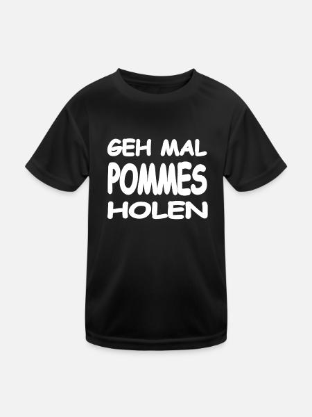 Pommes - Kinder Funktions-T-Shirt - Schwarz - Vorne