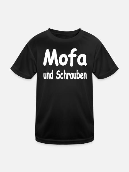 Mofa - Kinder Funktions-T-Shirt - Schwarz - Vorne