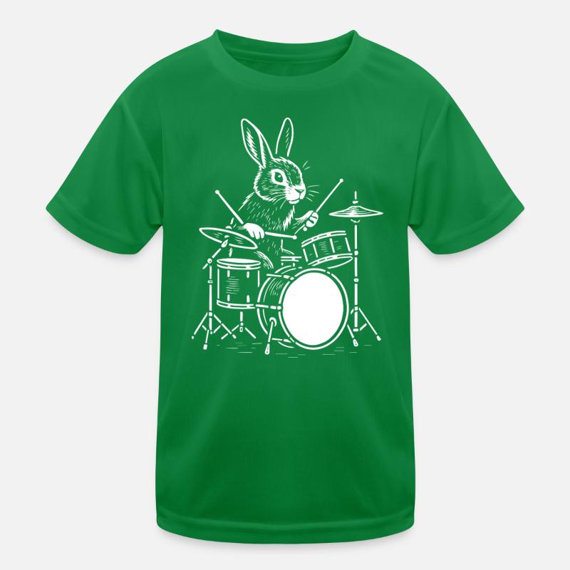 Rhythm Rabbit Drummer Kids Functional T-Shirt