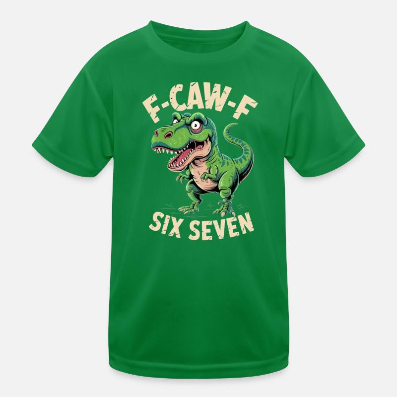 Kräischen Dino Sechs Sieben Kinder Funktions-T-Shirt