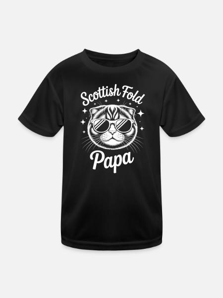 Scottish Folding Cats Scottish Fold Gift - Kids Functional T-Shirt - black - Front