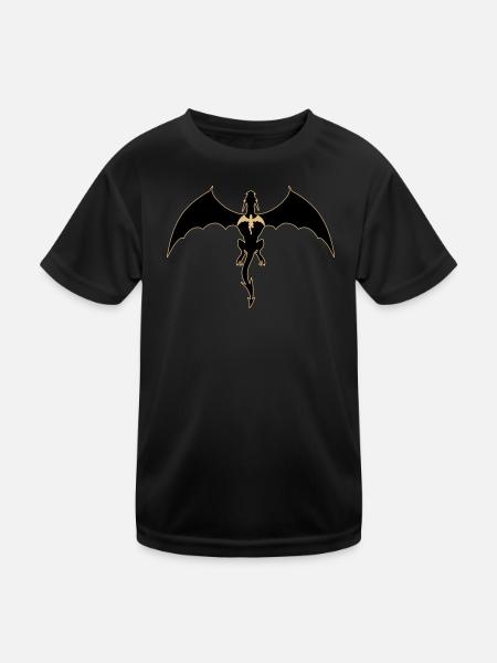 fourth wing dragon - Kids Functional T-Shirt - black - Front