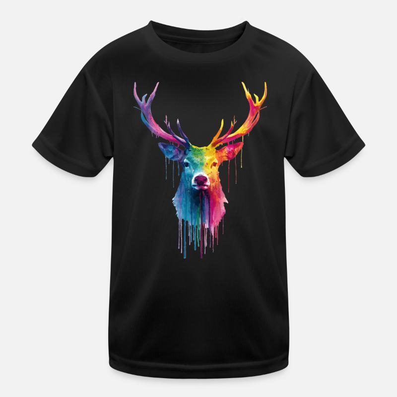 Hirsch Reh Geweih Kinder Funktions-T-Shirt