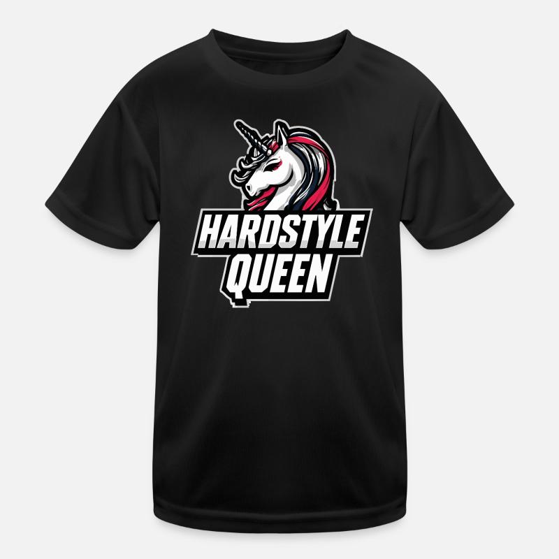 Hardstyle Queen Einhorn Design Kinder Funktions-T-Shirt