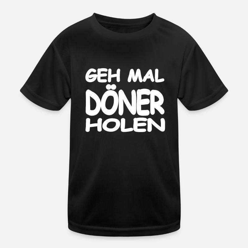 Döner - Kinder Funktions-T-Shirt - Schwarz