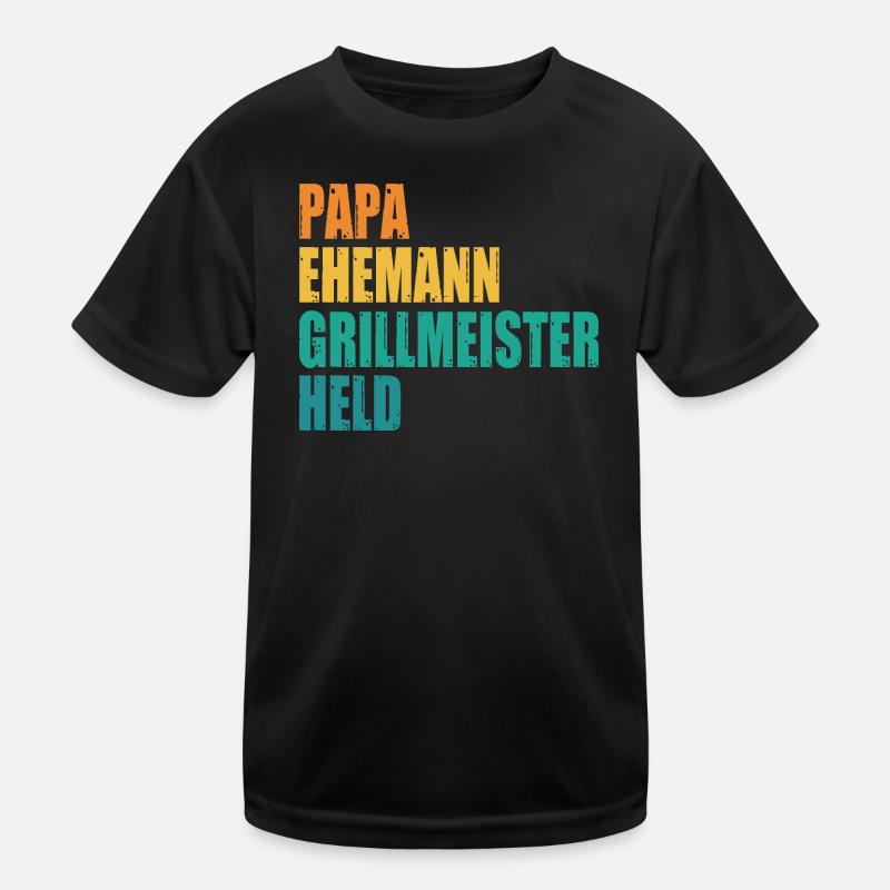 Dad Husband Grill Master Hero Kids Functional T-Shirt