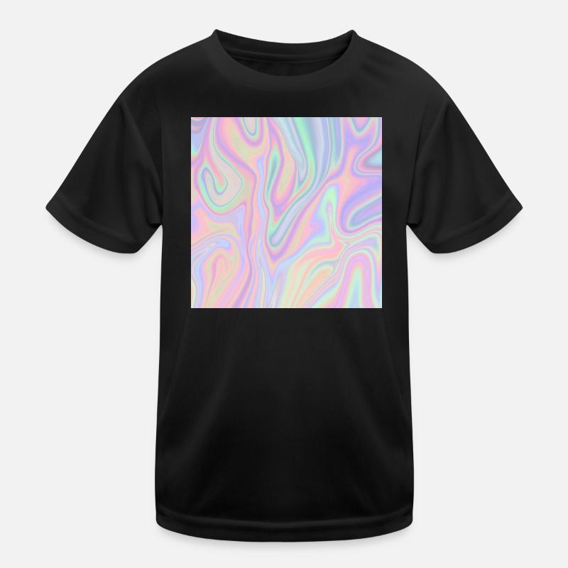 Iridescent Abstract Liquid Pastel Pattern Kids Functional T-Shirt