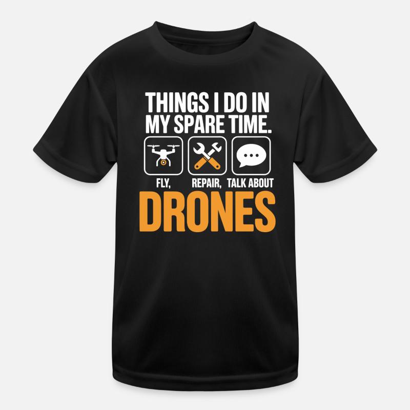 Drones : Discussion sur la réparation de mouches pendant le temps libre - T-shirt sport Enfant - noir
