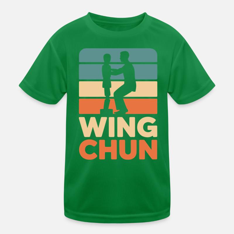 Silhouette rétro Wing Chun T-shirt sport Enfant