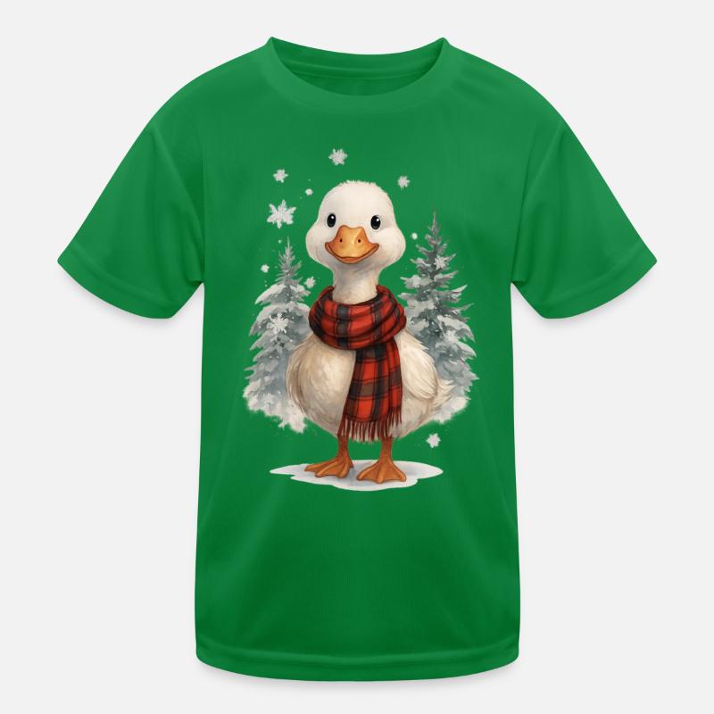 Noël d’hiver avec un canard mignon T-shirt sport Enfant