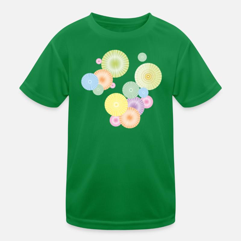 Pastel rosettes – decorative fan structure Kids Functional T-Shirt
