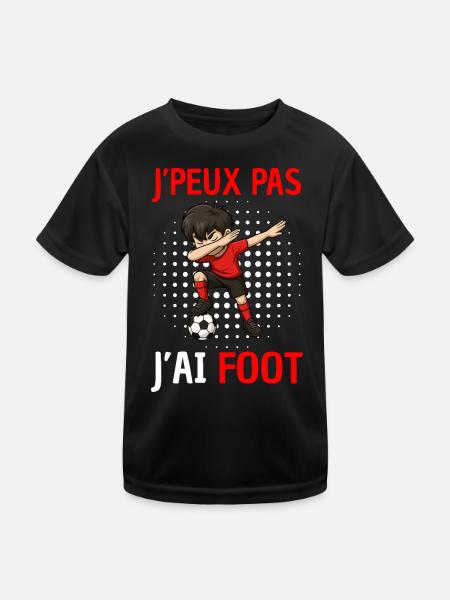 Ich kann nicht, Football Boys - Kinder Funktions-T-Shirt - Schwarz - Vorne