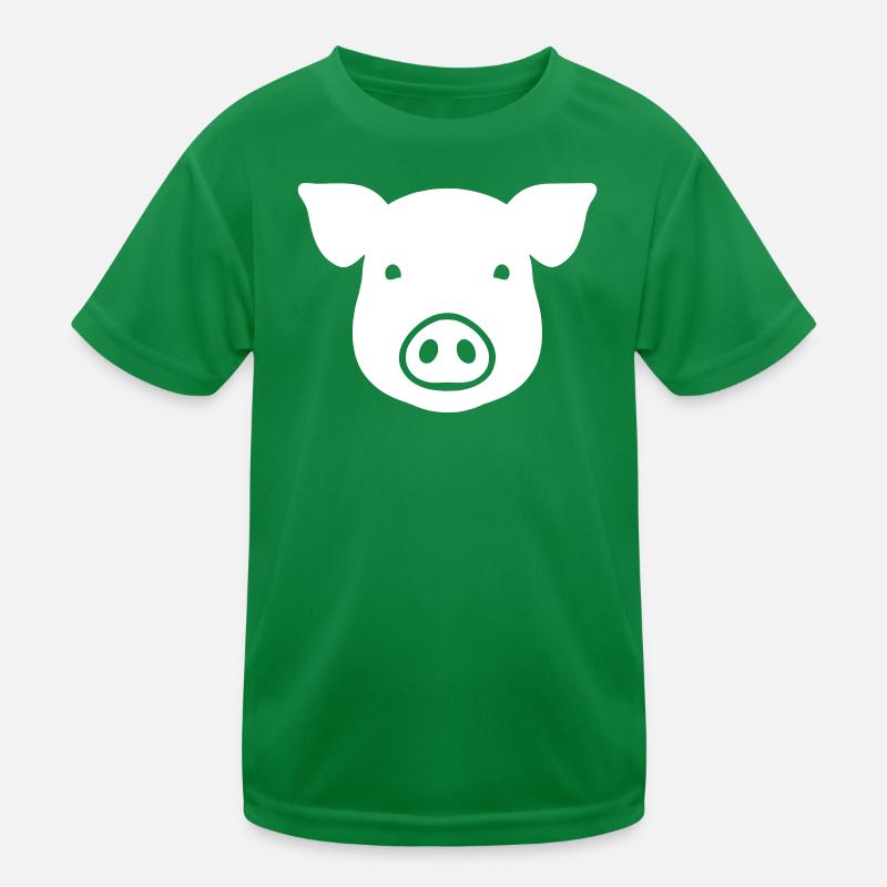 Cute Pig Head Icon Vector Kids Functional T-Shirt