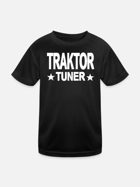 Traktor - Kinder Funktions-T-Shirt - Schwarz