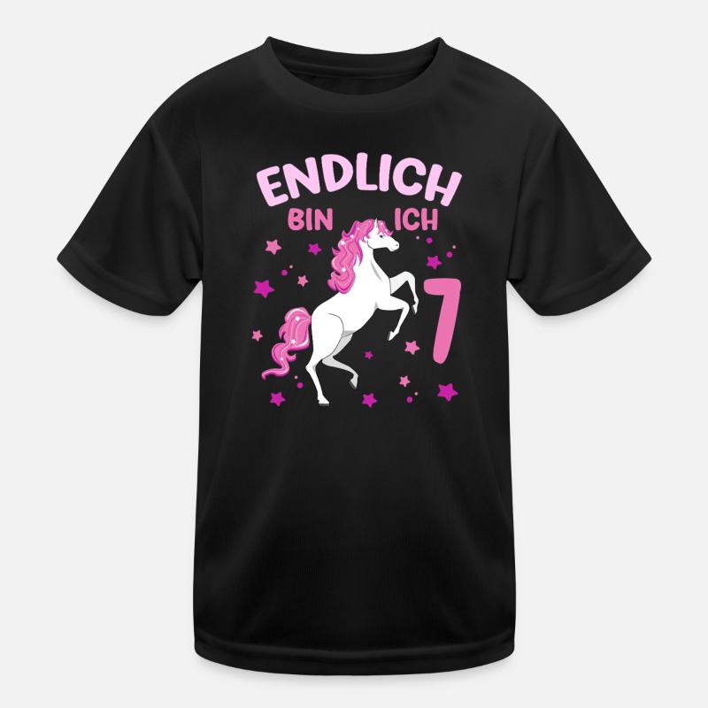 Cheval de 7 ans Enfin je suis 7 filles 7. T-shirt sport Enfant