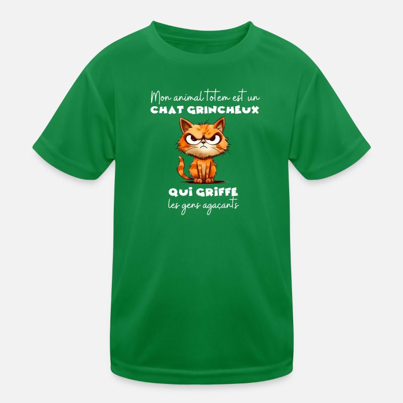 Mon animal totem : un chat grognon Kids Functional T-Shirt