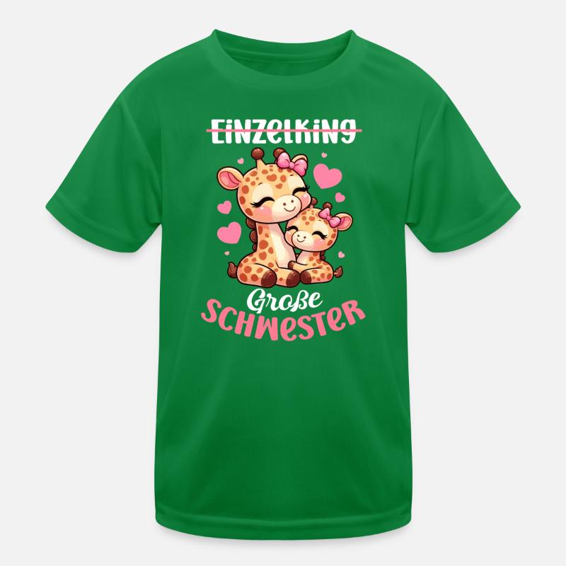Einzelkind Große Schwester Giraffen Kinder Funktions-T-Shirt