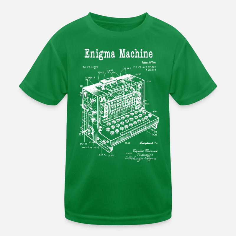 Enigma Machine Blueprint Kids Functional T-Shirt