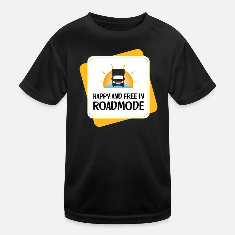Heureux et libre en mode route – Camping-car T-shirt sport Enfant