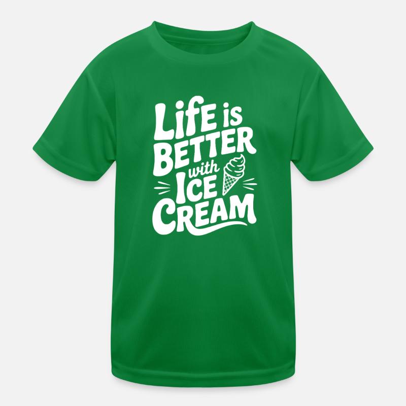 Das Leben ist besser mit Sahne Kinder Funktions-T-Shirt
