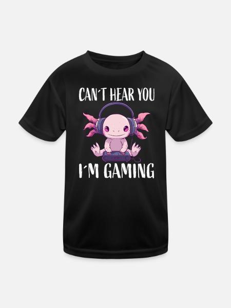 Axolotl gamer avec casque - T-shirt sport Enfant - noir