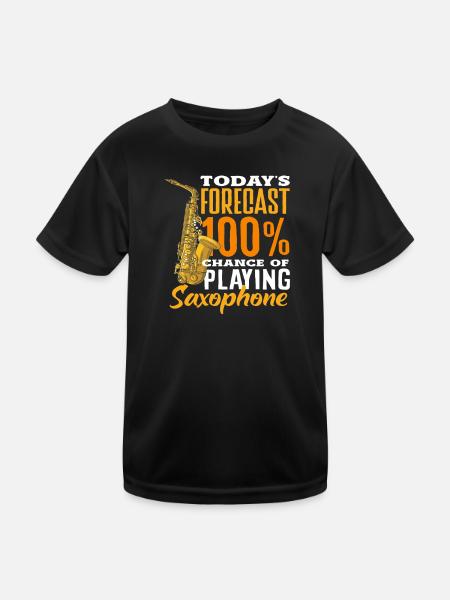Today's Prediction Saxophone Saxophone Jazz - Kids Functional T-Shirt - black - Front