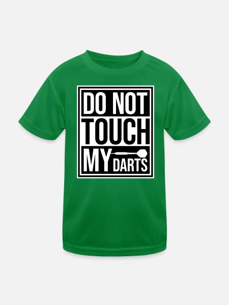 Do Not Touch My Darts Warnung Dartspieler Humor - Kinder Funktions-T-Shirt - Kelly Green - Vorne