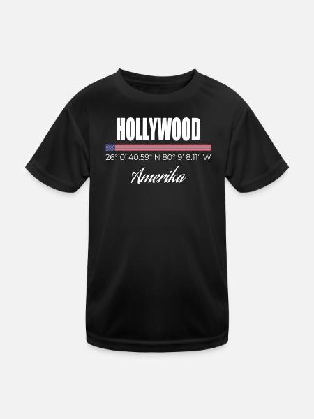 Hollywood - Kinder Funktions-T-Shirt - Schwarz - Vorne