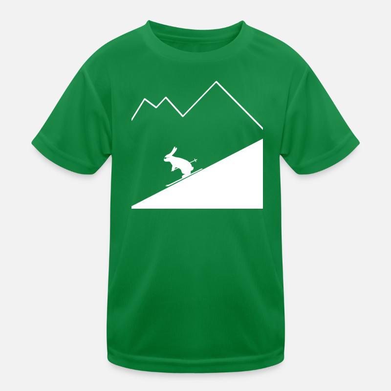 Rabbit Skier Kinder Funktions-T-Shirt