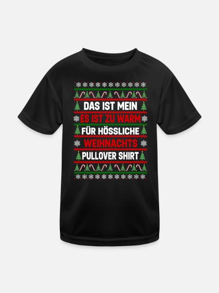 Trop chaud pour des pulls de Noël moches - T-shirt sport Enfant - noir - Devant