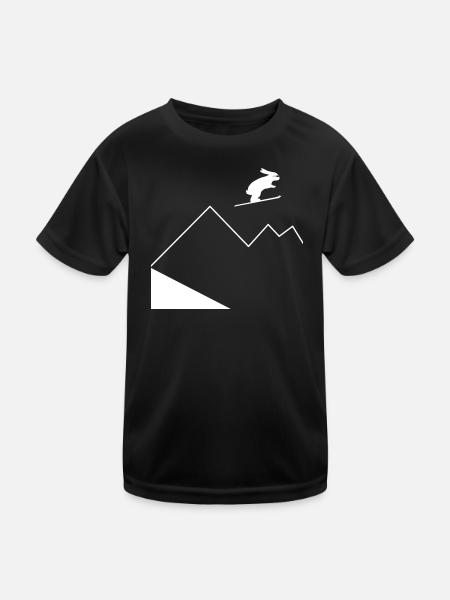 Hasenberg-Springen - Kinder Funktions-T-Shirt - Schwarz