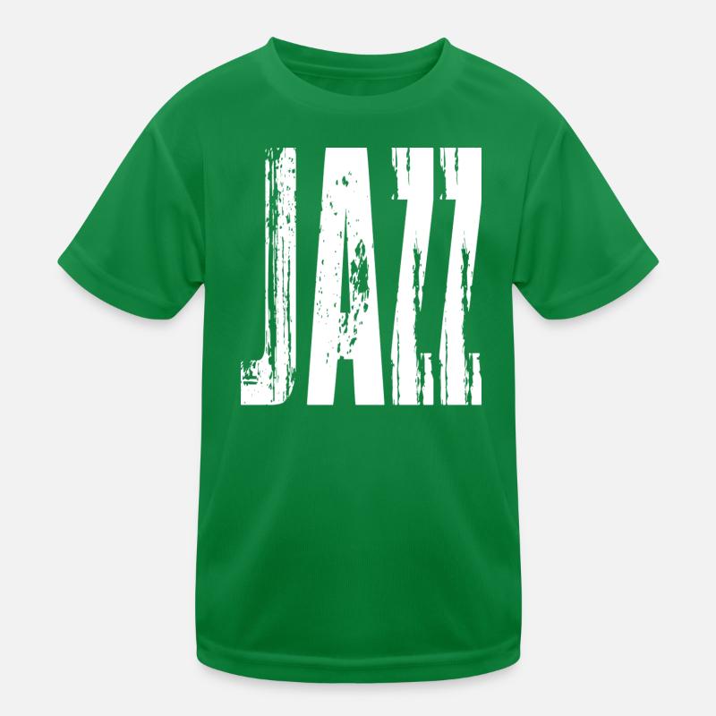 Distressed Bold Jazz Music Logo Typografie Kinder Funktions-T-Shirt