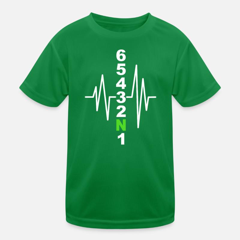 Motorcycle Gearshift Pattern with Heartbeat – Biker Kids Functional T-Shirt