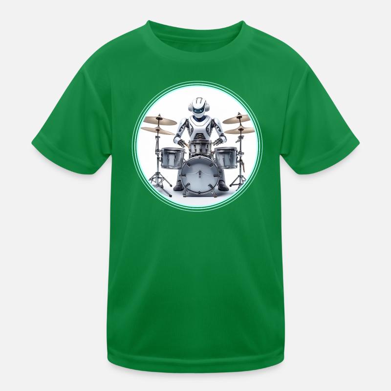 Drum Machine Robot Kids Functional T-Shirt