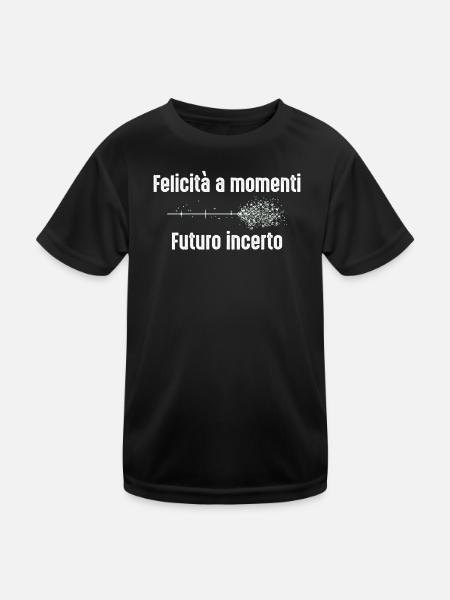 Happiness in moments, uncertain future - Kids Functional T-Shirt - black - Front