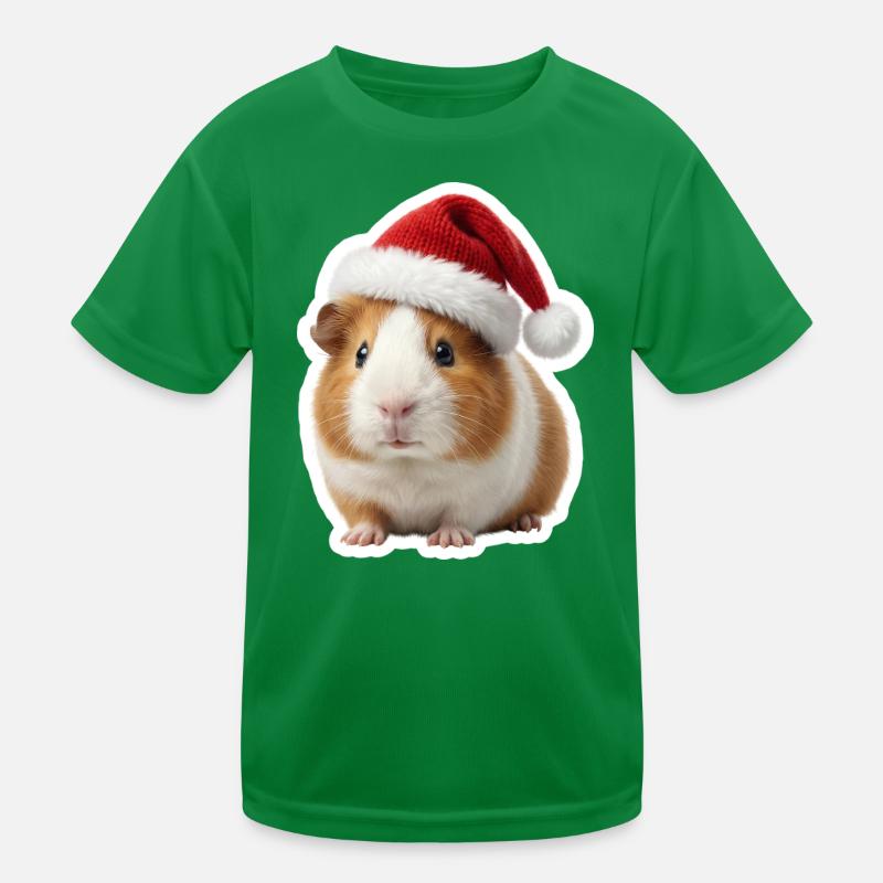 Petit chapeau de Noël en forme de cochon d’Inde mignon T-shirt sport Enfant