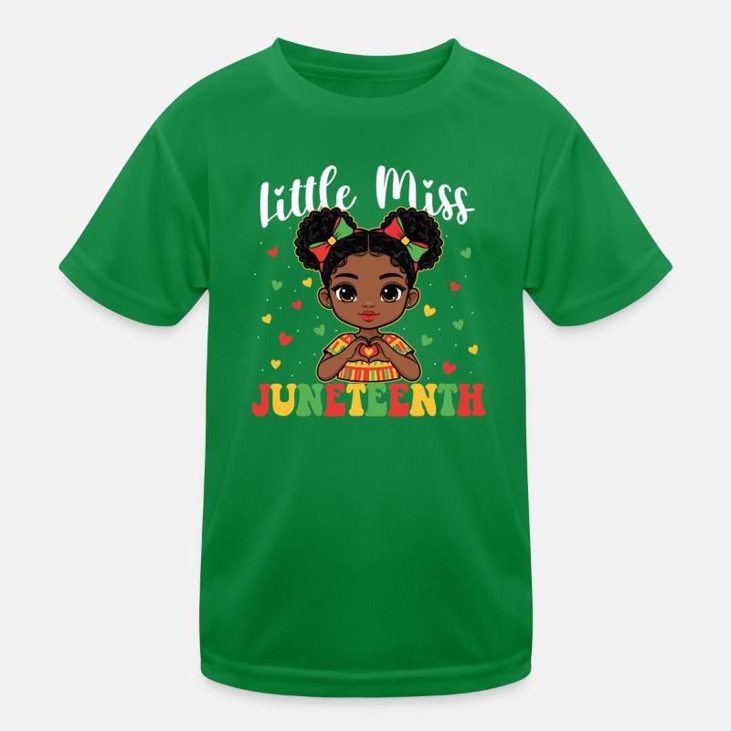 Little Miss Juneteenth – Schwarzer Mädchenstolz Kinder Funktions-T-Shirt